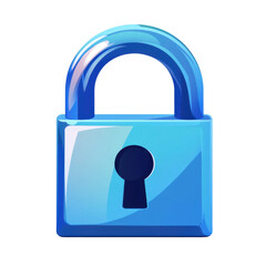 shiny blue padlock symbol representing security and protection