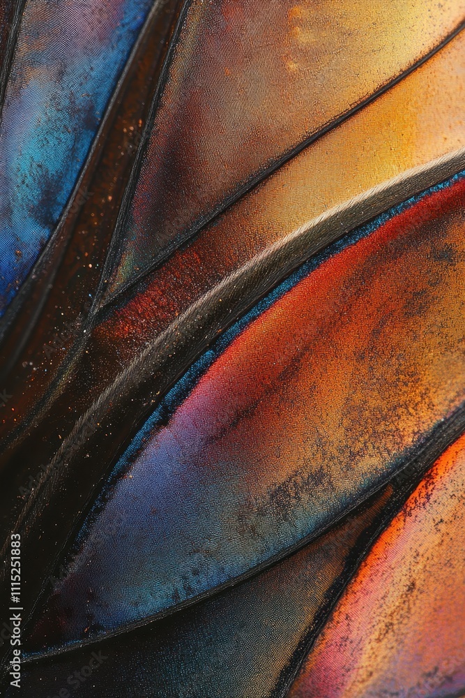Poster vibrant abstract composition with layered textures and colors