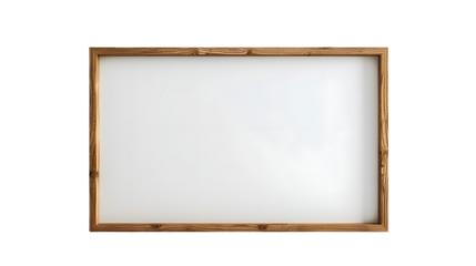 Blank wood a4 horizontal frame mockup interior background isolated on a transparent background
