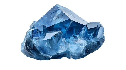 Obraz premium blue crystal gem, gemstone isolated on a transparent background