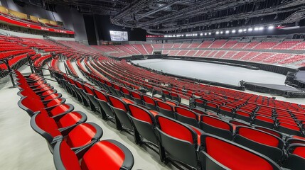 Empty stadium seats, a silent testament to the absence of fans, symbolizing the void left by the lack of human connection and shared experiences in the face of challenges.