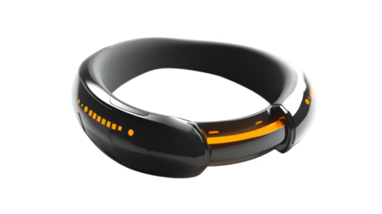 Bold black and orange bracelet with yellow stripe, a stylish accessory for everyday wear special occasions