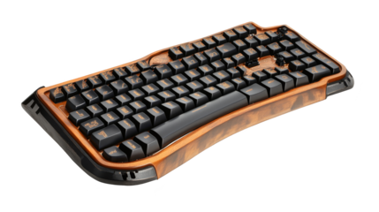 Closeup brown and black computer keyboard for efficient typing seamless input experience