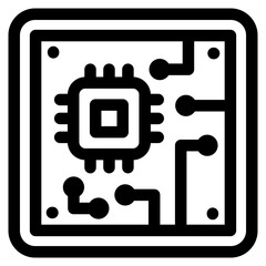 Circuit Board Icons For Design Elements 