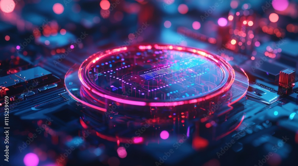 Poster Data security in a futuristic cyber landscape conceptualizing digital privacy protection and graphic visualizations