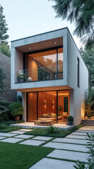 modern zen house with concrete wood design