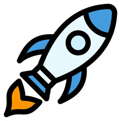 Rocket Launch Icons For Design Elements 