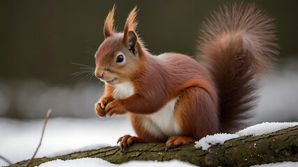 Fototapeta premium Red squirrel in The County of Northumberland, England 
