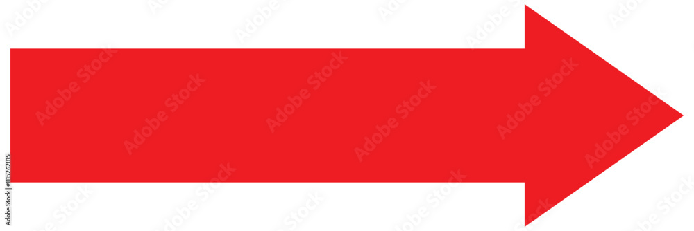 Poster red arrow icon vector. red long arrow icon vector. direction arrow . long up arrow icon vector .