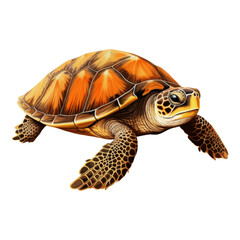 Fototapeta premium color turtle isolated on white