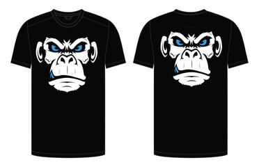 Monkey t-shirt and apparel trendy designprint, vector illustration