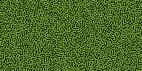 Abstract Reaction-diffusion Turing pattern natural texture green gradient color scheme. Linear design with biological algorithm psychedelic background. Reaction-diffusion or truing patter