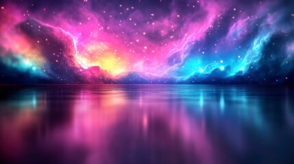 Ethereal galaxy cloud nebula with radiant colors sparkling stars and light waves showcasing the beauty of the cosmos Ideal for science themes