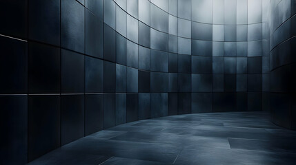 Obraz premium Curved Tile Wall - Abstract 3D Background