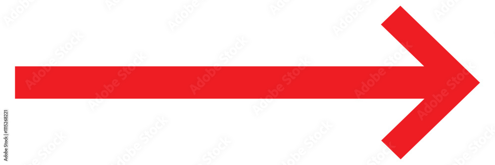 Poster red arrow icon vector. red long arrow icon vector. direction arrow . long up arrow icon vector .
