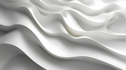 Obraz premium White Abstract 3D Wave Background