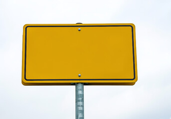 yellow sign, city sign, mockup, blank sign, isolated background, street signage, empty board, white background, customization, urban design