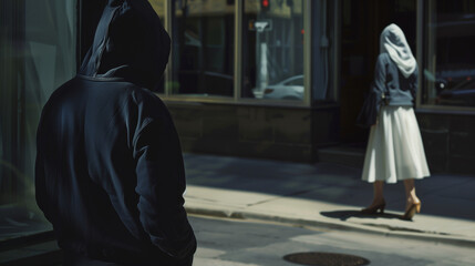 National Stalking awareness month. Stalking concept photo.