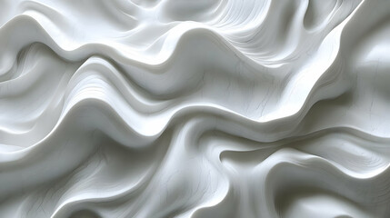 Obraz premium Abstract White Waves: 3D Render of Flowing Curves and Textures