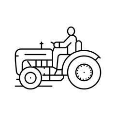 tractor farmer line icon vector. tractor farmer sign. isolated contour symbol black illustration