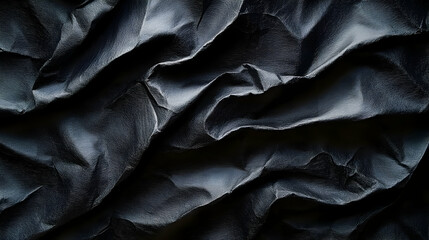 Obraz premium Dark, Crumpled Fabric Texture: Abstract Black Drape Background, Elegant Design Element