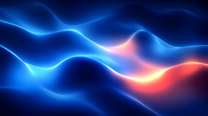 Abstract Blue & Orange Waves Flowing Seamlessly