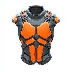 A lightweight body armor for extreme sports, isolated on white background, symbolizing safety and innovation, ideal for sports equipment branding, action sports campaigns