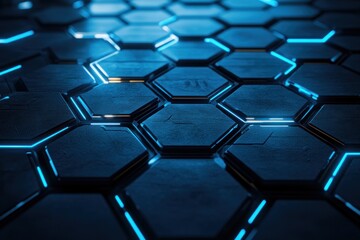 Obraz premium Abstract Hexagon Pattern: Futuristic Digital Design