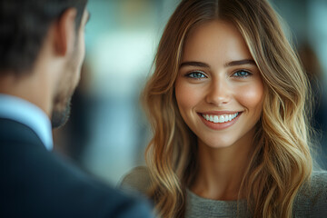 Obraz premium young business people meeting office handshake hand shake shaking hands teamwork agreement black happy smiling success partnership introduction greeting businessman man introducing businesswoman