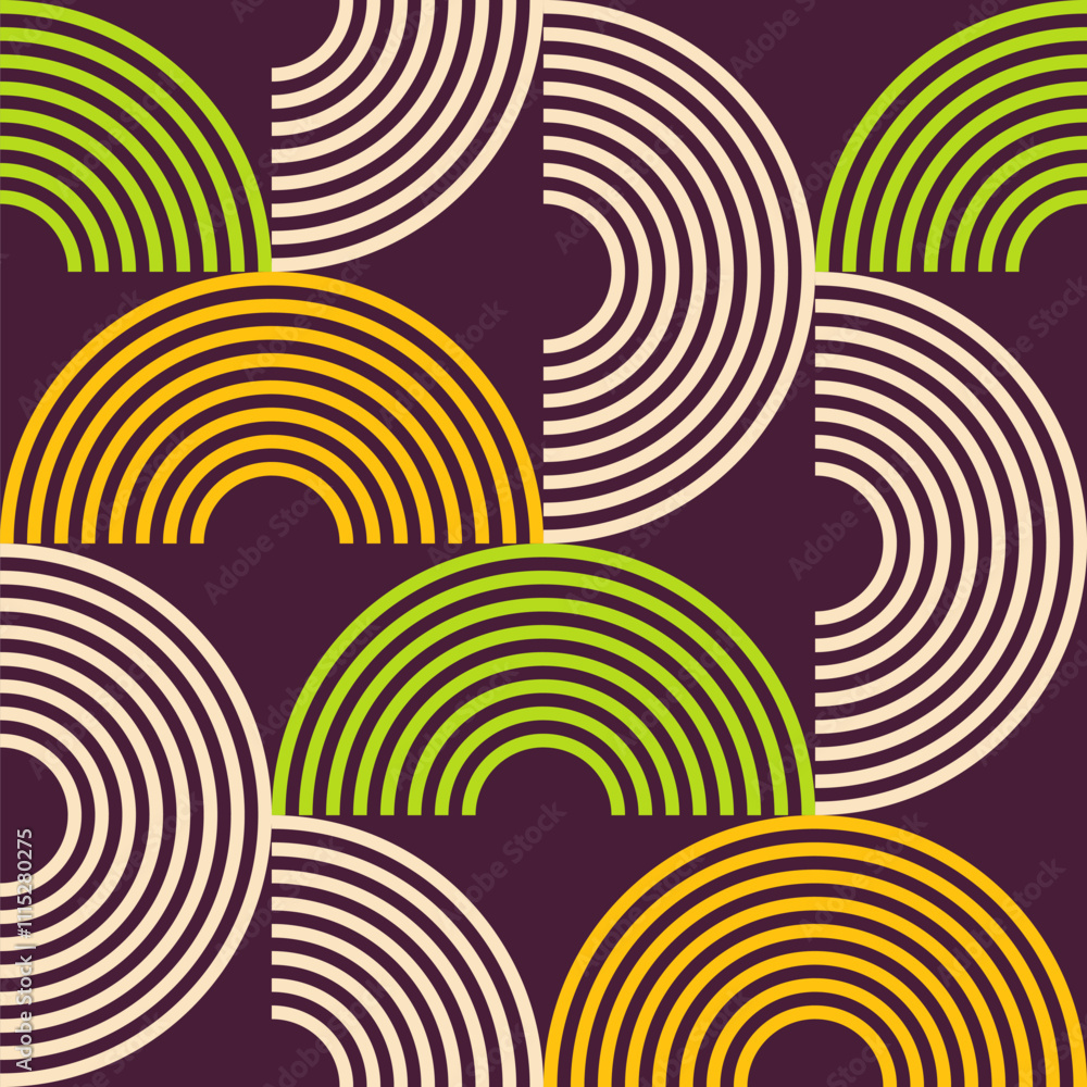 Wall mural abstract geometric vector color seamless pattern. color geometric shapes seamless background. stripe