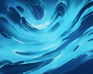 abstract blue sea with waves cartoon anime background