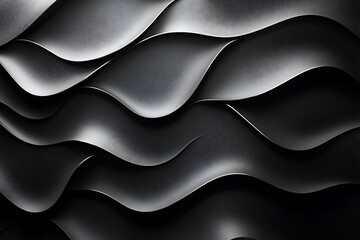 Obraz premium Flowing Waves and Organic Curves on a Luxurious Black Background