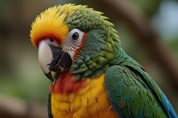 Fototapeta premium blue, green, red and yellow macaw