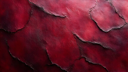 Fototapeta premium Red Abstract Background - Wavy Texture, Dark Red Tones, Grunge Style
