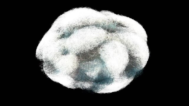 puffed: Fluppy cloud geometry pattern space geometric landscape modern technology design background 4k stock animation video