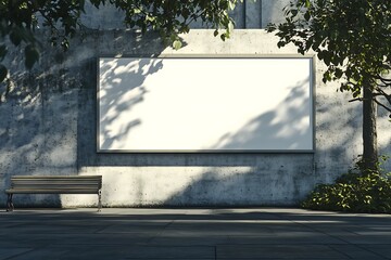 Blank billboard sign mockup in the urban environment, on the facade, empty space to display your advertising or branding campaign
