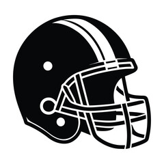 Fototapeta premium American football helmet silhouette white background.