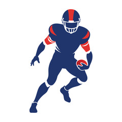 Naklejka premium American football player silhouette white background.