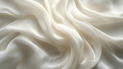 Fototapeta premium White colour silk wave drapery abstract 