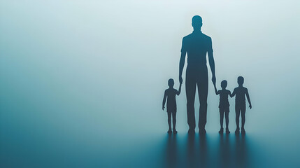 3D Family Adjusting Smart Thermostat on Glossy Gray Background for Comfort Management