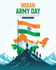 Indian Army Day Celebration Social media post template banner
