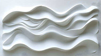 Obraz premium Abstract White Wave 3D Illustration