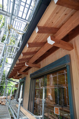 建設途中の一戸建ての風景