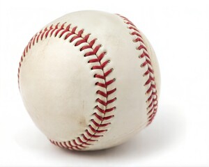 One baseball ball isolated on white. Sport equipment