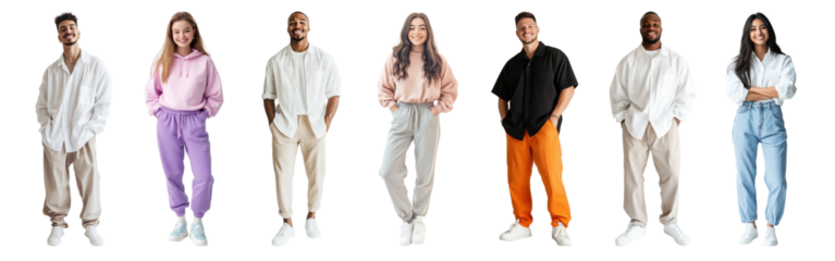 PNG Diverse group of individuals of various ages and ethnicities set on transparent background