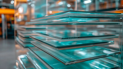 blurred image of a glass factory showcasing the manufacturing process with molten glass flowing, representing the artistry, precision, and transformation of raw materials into valuable products