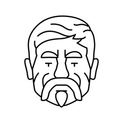 adult old man avatar line icon vector. adult old man avatar sign. isolated contour symbol black illustration