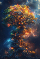 Obraz premium Illustration, majestic Tree of Life.