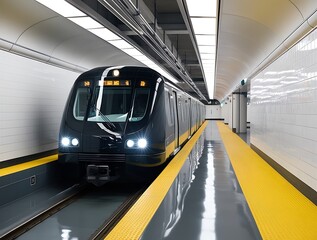 Fototapeta premium Underground train or subway, city railway