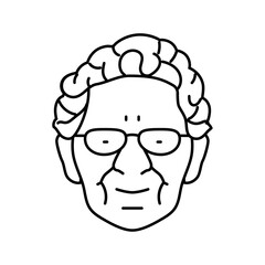 senior old woman avatar line icon vector. senior old woman avatar sign. isolated contour symbol black illustration